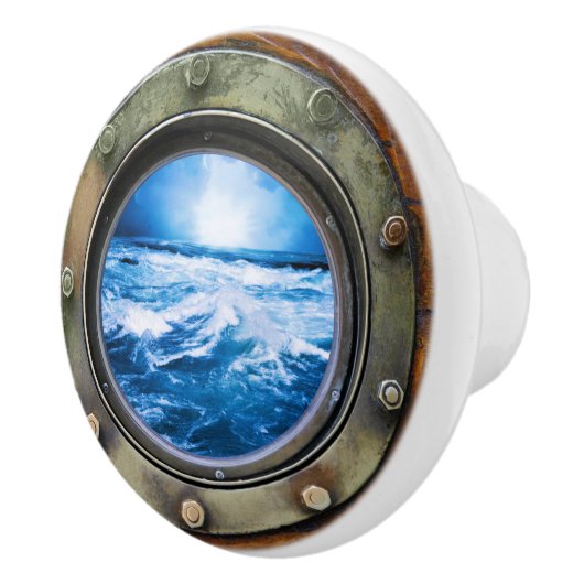 Kleine Nautische Porthole-Schubknöpfe Keramikknauf (Rechts)