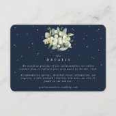Kleine Navy Snowberry+Eukalyptus Hochzeitdetails Begleitkarte (Vorderseite)