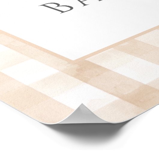 Kleine, neutrale Babydusche Begrüßungszeichen Poster (Ecke)