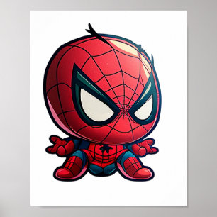 kleine niedliche Arachnid-Superheld-Chara im Carto Poster