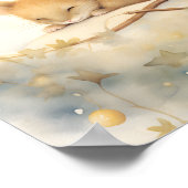 Kleine niedliche Babymaus schlafend Poster (Ecke)