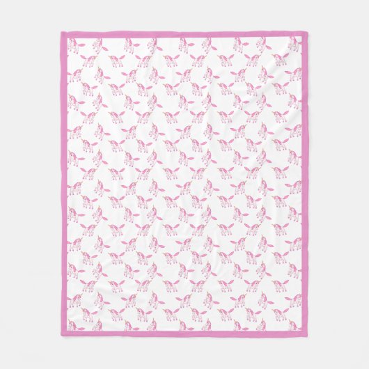 kleine niedliche Einhörner Fleecedecke (Vorderseite)