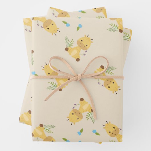 Kleine niedliche Giraffe Geschenkpapier Set (Beispiel)
