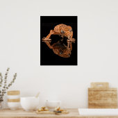 Kleine Niedliche Lizard Reptil mit Reflektion Poster (Küche)