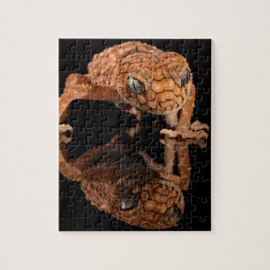 Kleine Niedliche Lizard Reptil mit Reflektion Puzzle (Vertikal)