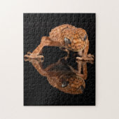 Kleine Niedliche Lizard Reptil mit Reflektion Puzzle (Vertikal)
