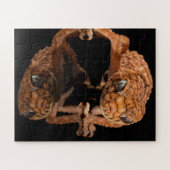 Kleine Niedliche Lizard Reptil mit Reflektion Puzzle (Horizontal)