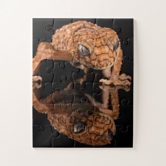 Kleine Niedliche Lizard Reptil mit Reflektion Puzzle (Vertikal)