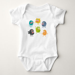 Kleine niedliche lustige Monster Baby Strampler