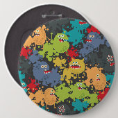Kleine niedliche lustige Monster Button (Vorne & Hinten)