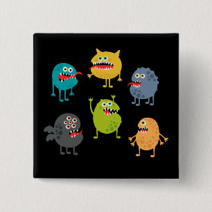 Kleine niedliche lustige Monster Button