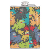 Kleine niedliche lustige Monster Flachmann (Rückseite)