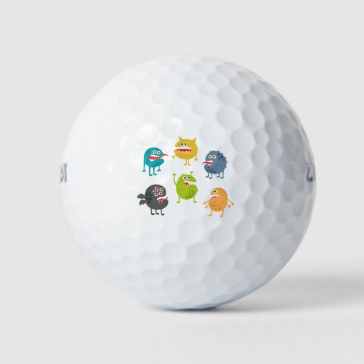 Kleine niedliche lustige Monster Golfball (Vorderseite)