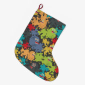 Kleine niedliche lustige Monster Großer Weihnachtsstrumpf (Vorderansicht (hängend))