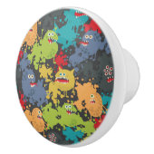 Kleine niedliche lustige Monster Keramikknauf (Rechts)