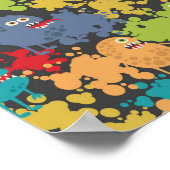 Kleine niedliche lustige Monster Poster (Ecke)