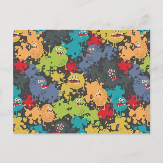 Kleine niedliche lustige Monster Postkarte (Vorderseite)