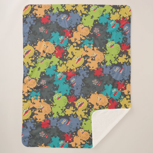 Kleine niedliche lustige Monster Sherpadecke (Vorderseite)