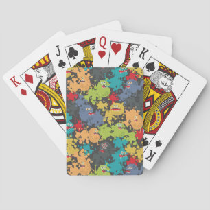 Kleine niedliche lustige Monster Spielkarten