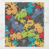 Kleine niedliche lustige Monster Weinetikett (Einzelnes Label)