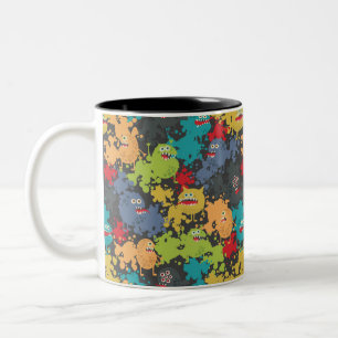 Kleine niedliche lustige Monster Zweifarbige Tasse
