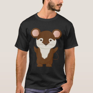 Kleine niedliche Maus mit braunem Pelz T-Shirt