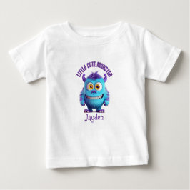 Kleine Niedliche Monster Lila Horns Personalisiert Baby T-shirt