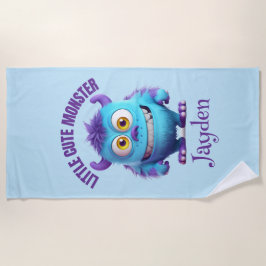 Kleine Niedliche Monster Lila Horns Personalisiert Strandtuch