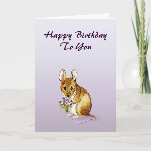 Kleine Niedliche Mouse Happy Birthday Card Karte (Vorderseite)