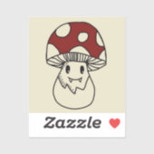 Kleine niedliche Pilzfang Aufkleber (Blatt)