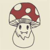 Kleine niedliche Pilzfang Aufkleber (Vorderseite)