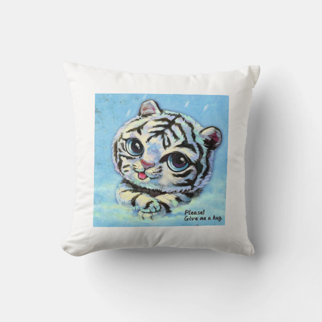 Kleine niedliche Tigerkatze, gib mir bitte einen U Kissen (Vorderseite)