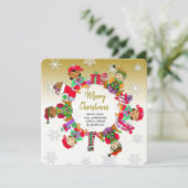 Kleine Niedliche Whimsical Elves und Candy Gold Karte (Stehend Vorderseite)