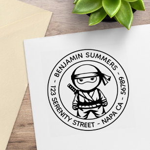 Kleine Ninja-Rücksendeadresse Gummistempel