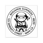 Kleine Ninja-Rundadresse Permastempel (Design)