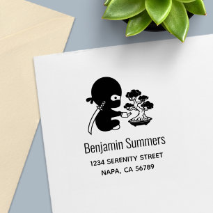 Kleine Ninja-Wasser-Bonsai-Baum-Adresse Permastempel