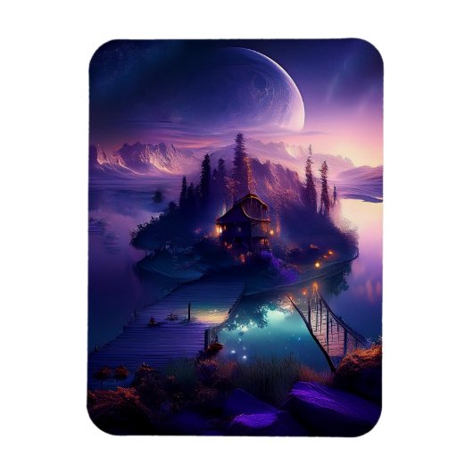 Kleine Offshore-Insel mit Zuhause Magnet (Vertikal)