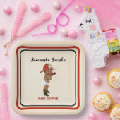 Kleine OM Baby Firefighter Kinderdusche Red. Pappteller (Party)