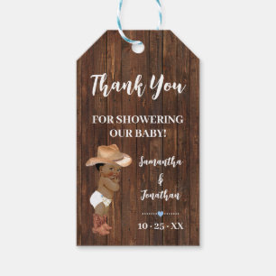 Kleine OM Cowboy Blue Baby Dusche Imitate Wood Gef Geschenkanhänger