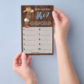 Kleine OM Cowboy Wie alt war ihr Baby Shower Game Flyer (Handgriff)