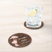 Kleine OM Cowgirl Western Baby Dusche Round Papa Runder Pappuntersetzer (Vor Ort)