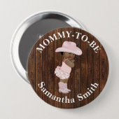 Kleine OM Cowgirl Western Dusche Mama zu sein Button (Vorne & Hinten)