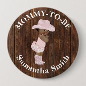 Kleine OM Cowgirl Western Dusche Mama zu sein Button (Vorderseite)