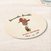 Kleine OM FeuerwehrBaby-Dusche Runder Pappuntersetzer (Angewinkelt)