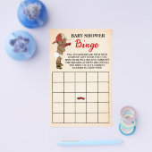 Kleine OM Firefighter Baby Shower Bingo Game Card Flyer (Einzeln)