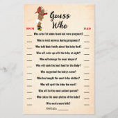 Kleine OM Fireman Guess Who Baby Shower Game Card Flyer (Vorne)