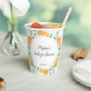 Kleine orange Babyparty Pappbecher