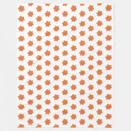Kleine orange Blume Fleecedecke