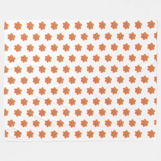 Kleine orange Blume Fleecedecke (Vorderseite (Horizontal))