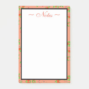 Kleine Orange Blume Gemustert Post-it Klebezettel
